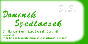 dominik szedlacsek business card